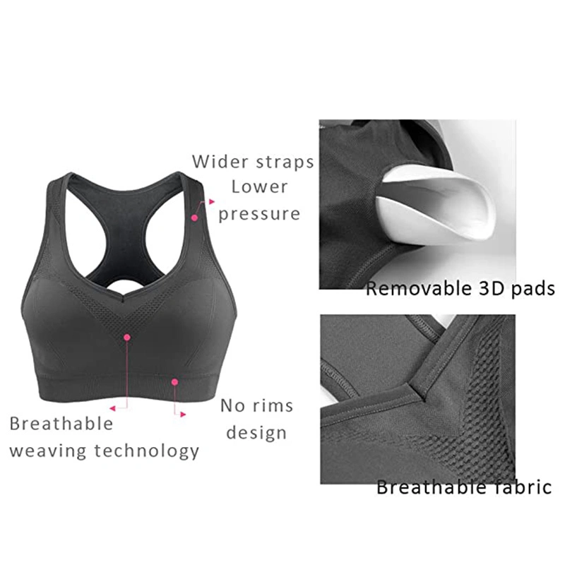Sports Bras for Women Padded Seamless High Impact Support for Yoga Gym