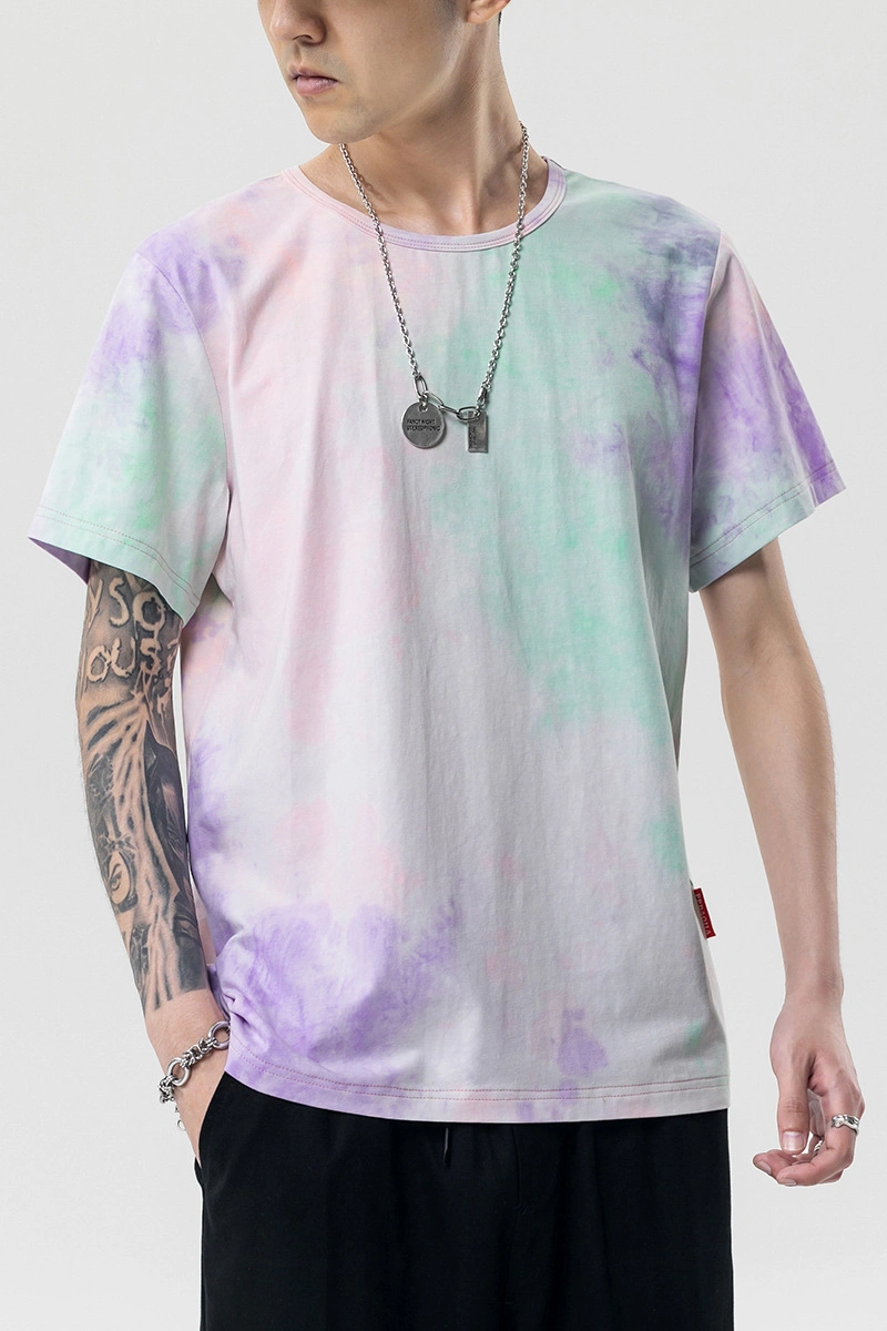 Unisex 100% Cotton Customized Your Logo Street Wear T Shirts Printing Oversized Tie Dye T-Shirts