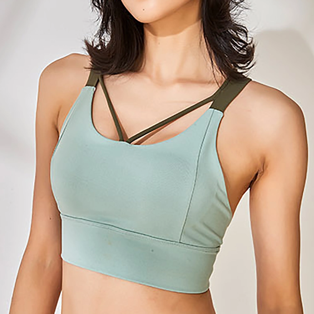 Sports Underwear Yoga Bra Double Shoulder Straps Back Cross V-Shaped Back Bra Fitness Clothing