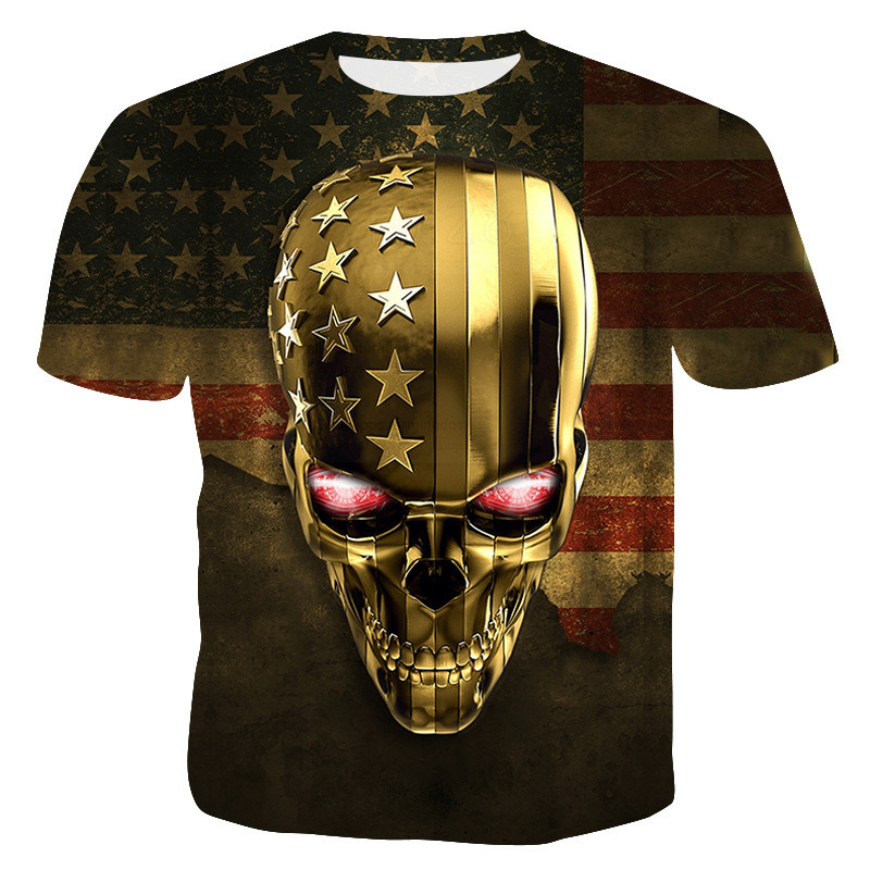Funny Printed T-Shirt Men's 3D Digital Round Neck Short-Sleeved T-Shirt