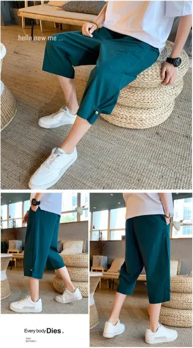 Fashion Men Summer Pants Casual Cropped Trousers Tide Shorts