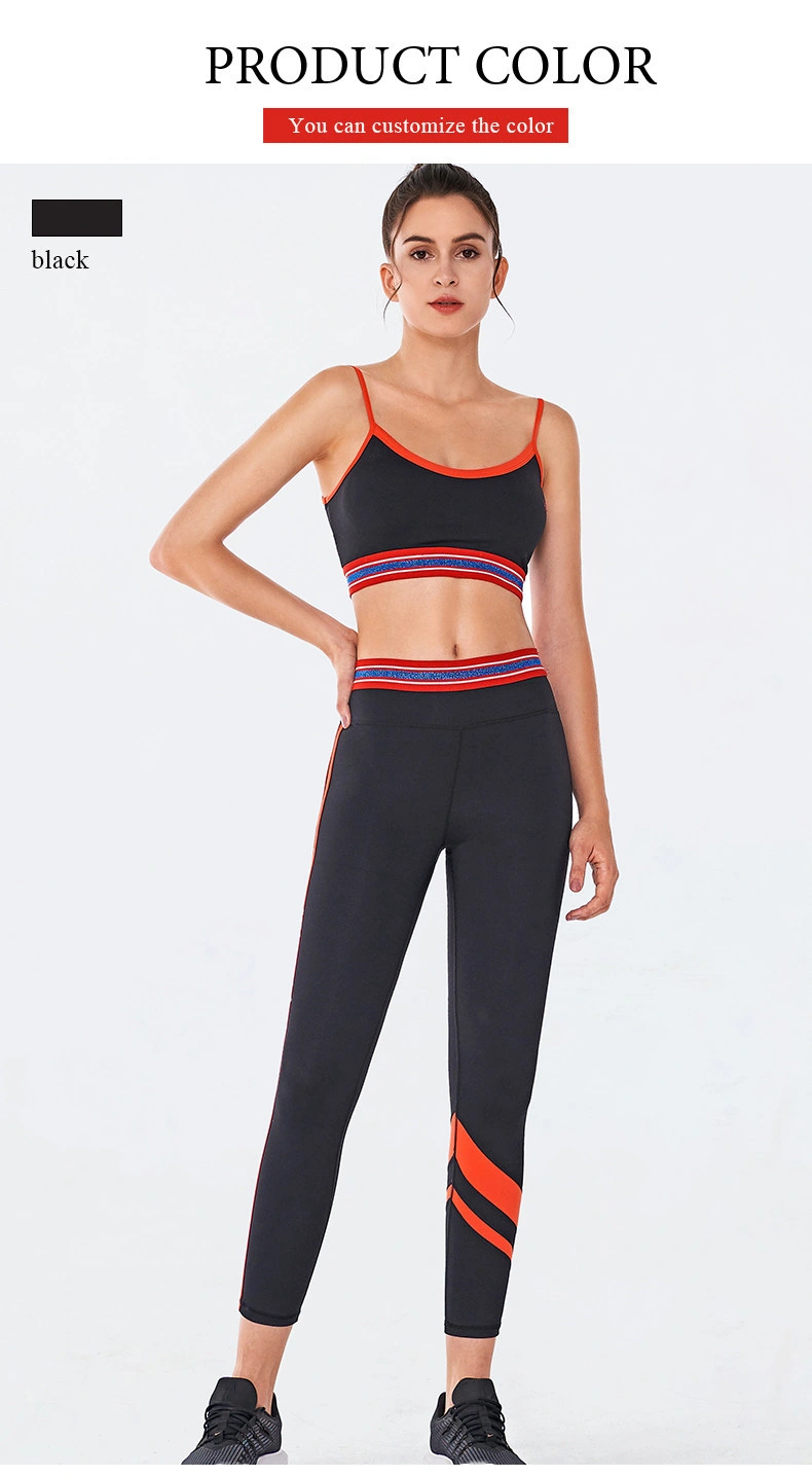 OEM Service Fashion Yoga Wear Gym Fitness High Waisted Workout Leggings Sport Wear Woman Tracksuit Set