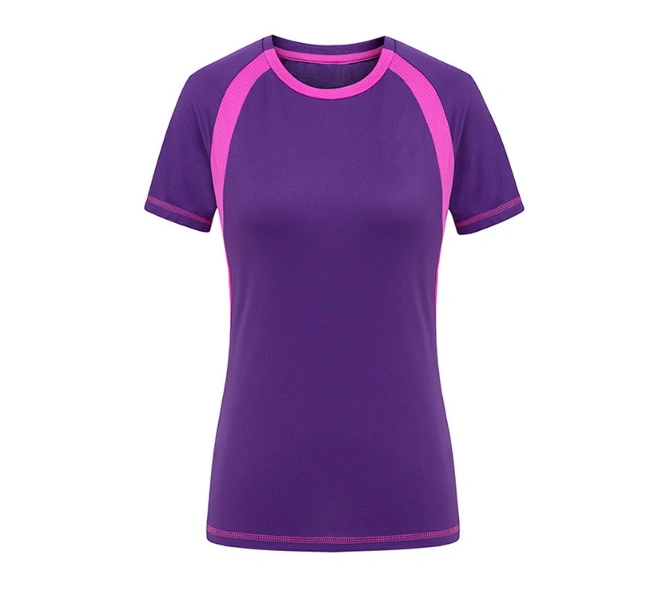 Custom Blank Printing Women Gym Fitness Sport Running Dry Fit Round Neck T-Shirt