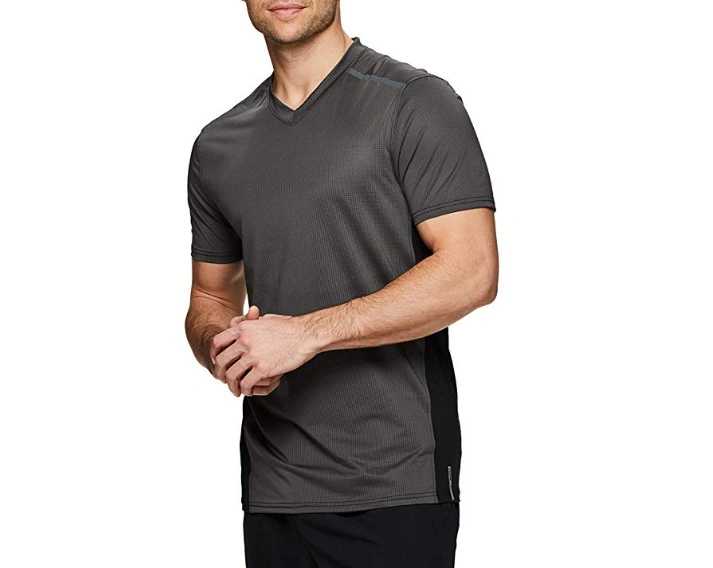 V-Neck Polyester Men's T-Shirts Sublimation Sports Wear Screen Printing T-Shirt