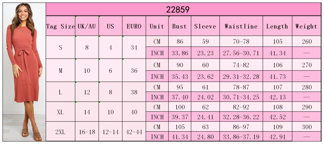 Autumn Skirts Long-Sleeved Sweater Knitted Casual Dress Women Clothes
