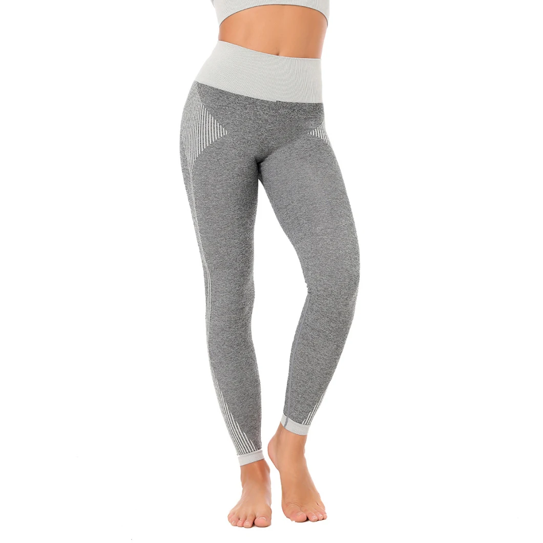 Women's Jacquard Weave Yoga Sports Pants Butt Lift Gym Athletic Seamless Leggings