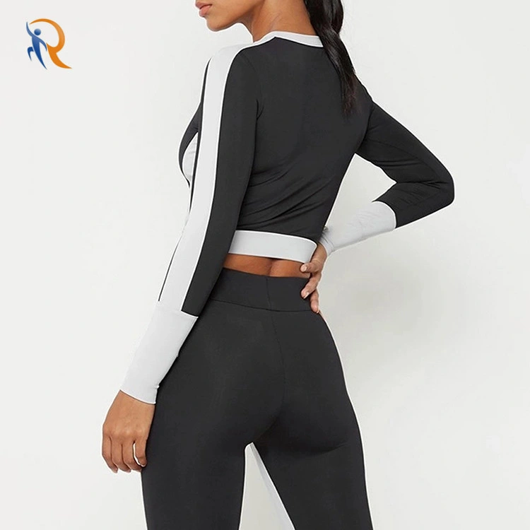 Wholesale Custom Sleeve Tight Crop Top High Waist Yoga Pants Womens Activewear