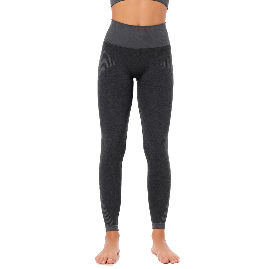 Women's Jacquard Weave Yoga Sports Pants Butt Lift Gym Athletic Seamless Leggings