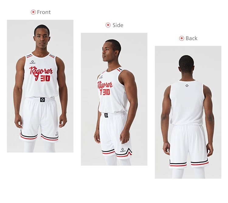 White Basketball Uniform Sublimation Shorts Sports Jersey Mesh Polyester Men Shorts American