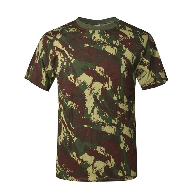 New Custom Style Short Sleeve Army Camo Cotton Round Neck T-Shirt for Men