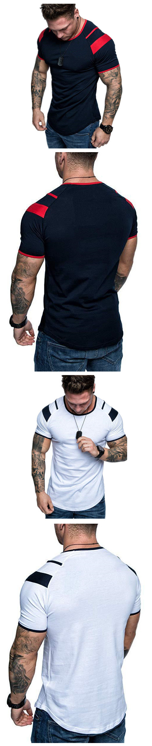 Factory Men T-Shirt Double Color Sports Tshirt Casual Sport Short Sleeves T-Shirts