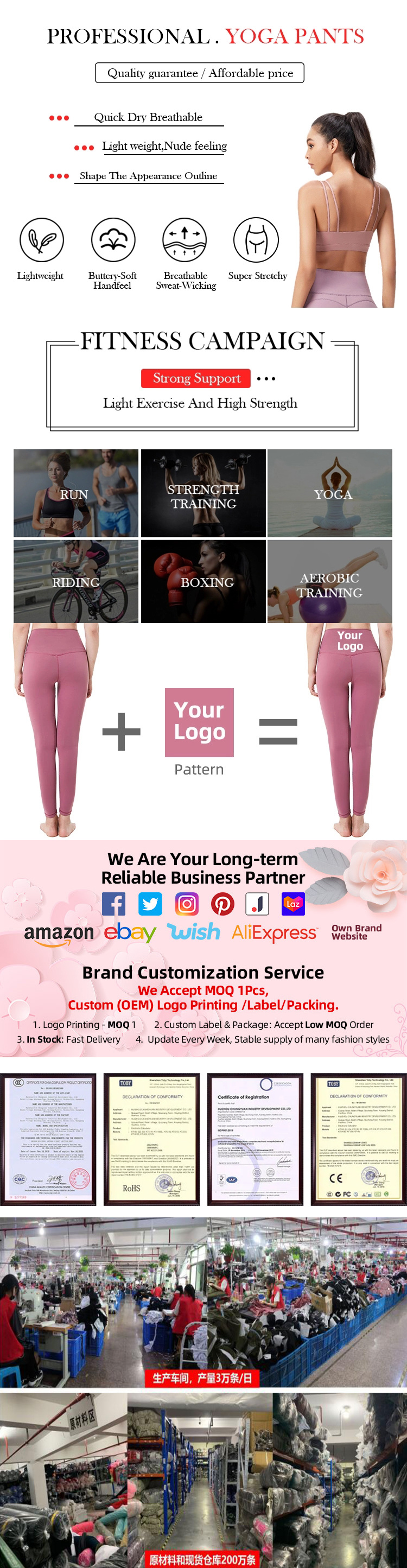 Premium Women Yoga Pants/Yoga Pants Approved by ISO9001/SGS/BSCI/Oeko Export to USA, Japan, Canada, UK, Germany, Korea, Australia, Brazil Fitness Yoga Pant
