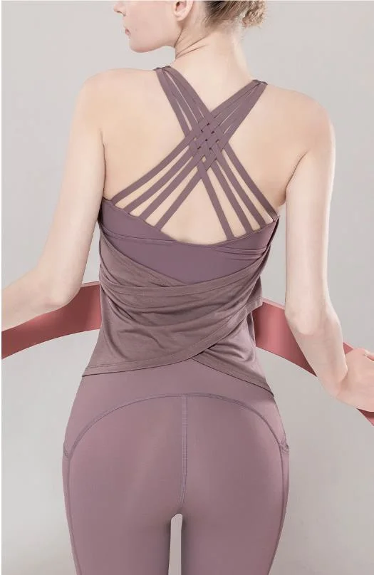 Ladies Seamless Breathable Shape Vest Women Tight Vest Sportswear Yoga Wear Vest