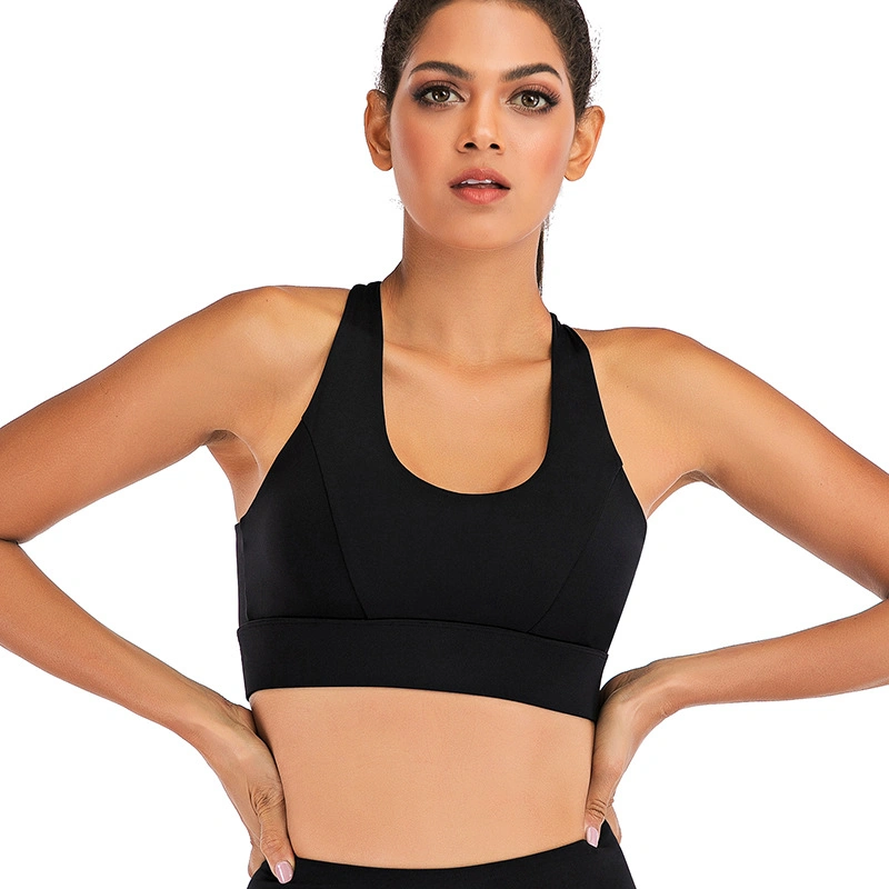 Shockproof Comfortable Built in Sports Bra Top Fitness Gym Wear Yoga Activewear