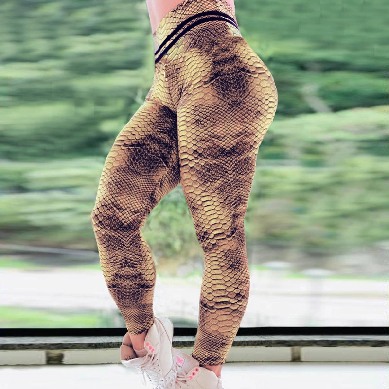 Popular High Waisted Yoga Pants with Snake Print Digital Print Yoga Clothes and Leggings for Women