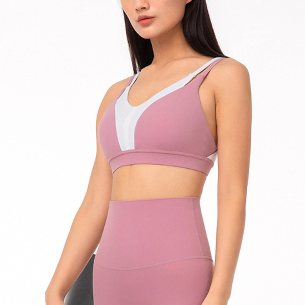 Two-Piece Fitness Vest, Women's Matching Color Back Yoga Underwear