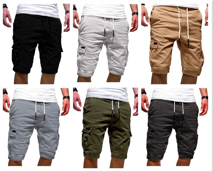 Men High Quality Cheap Price French Terry Shorts for Sports Casual Multi-Pocket Cropped Pants