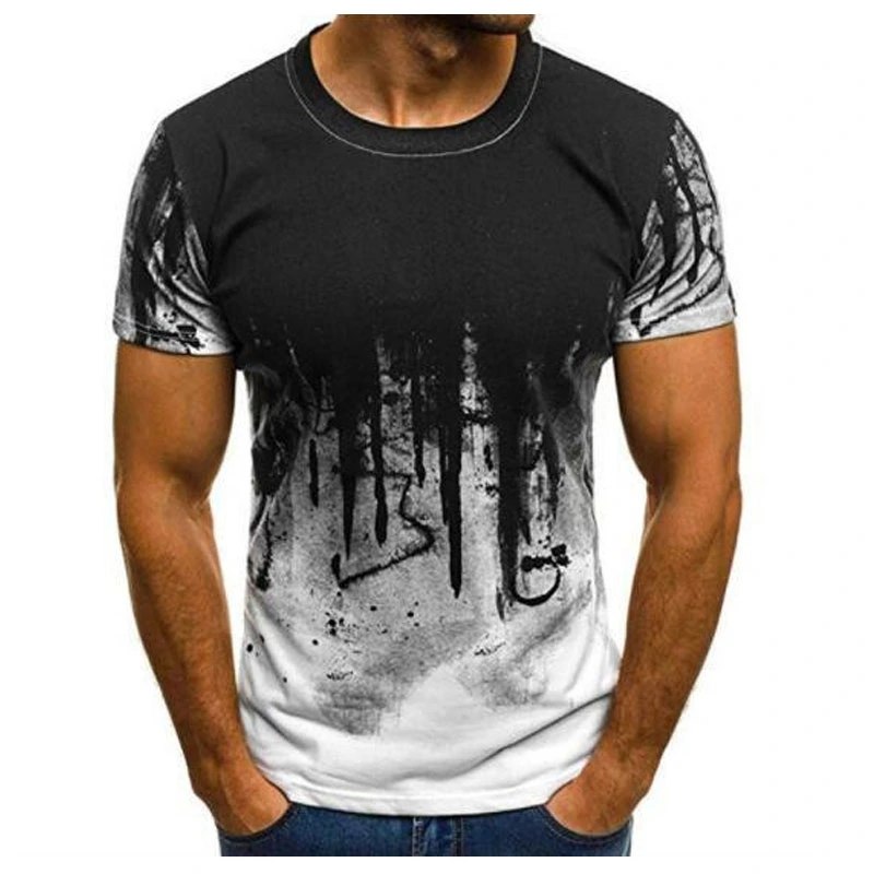 Men's Sports Fitness Short-Sleeved T-Shirt Summer Print T-Shirt