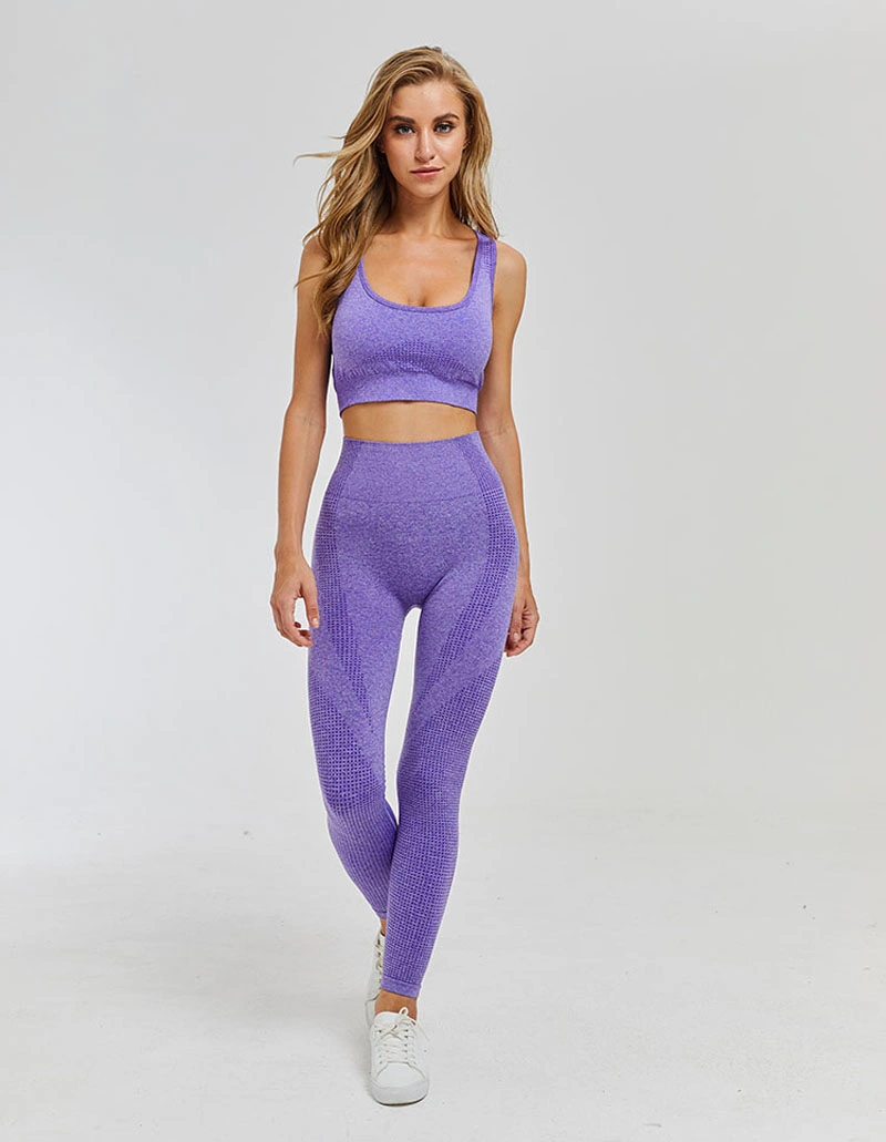 7 Colors Gyms Seamless Yoga Set Fitness Sport Suits Gym Set Clothing Crop Top Shirts High Waist Running Leggings Pants