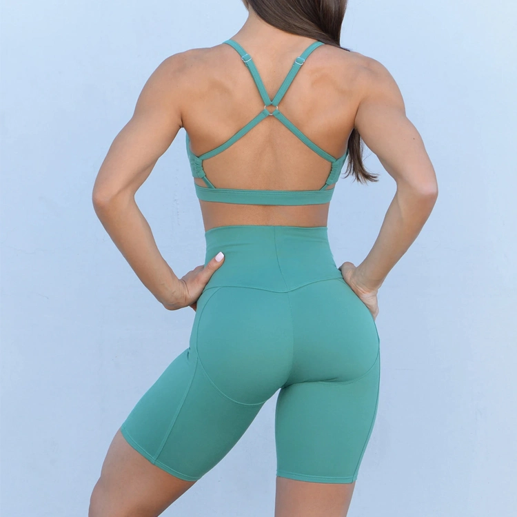 Dry Fit Athletic Leggings Girls in Hot Capri Peach Bike Shorts