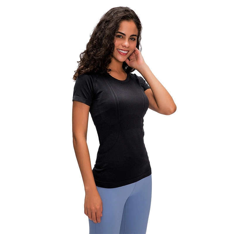 New Ladies Short-Sleeved Round Neck Sports T-Shirts Running Fitness Tops Slim Breathable Yoga Clothes