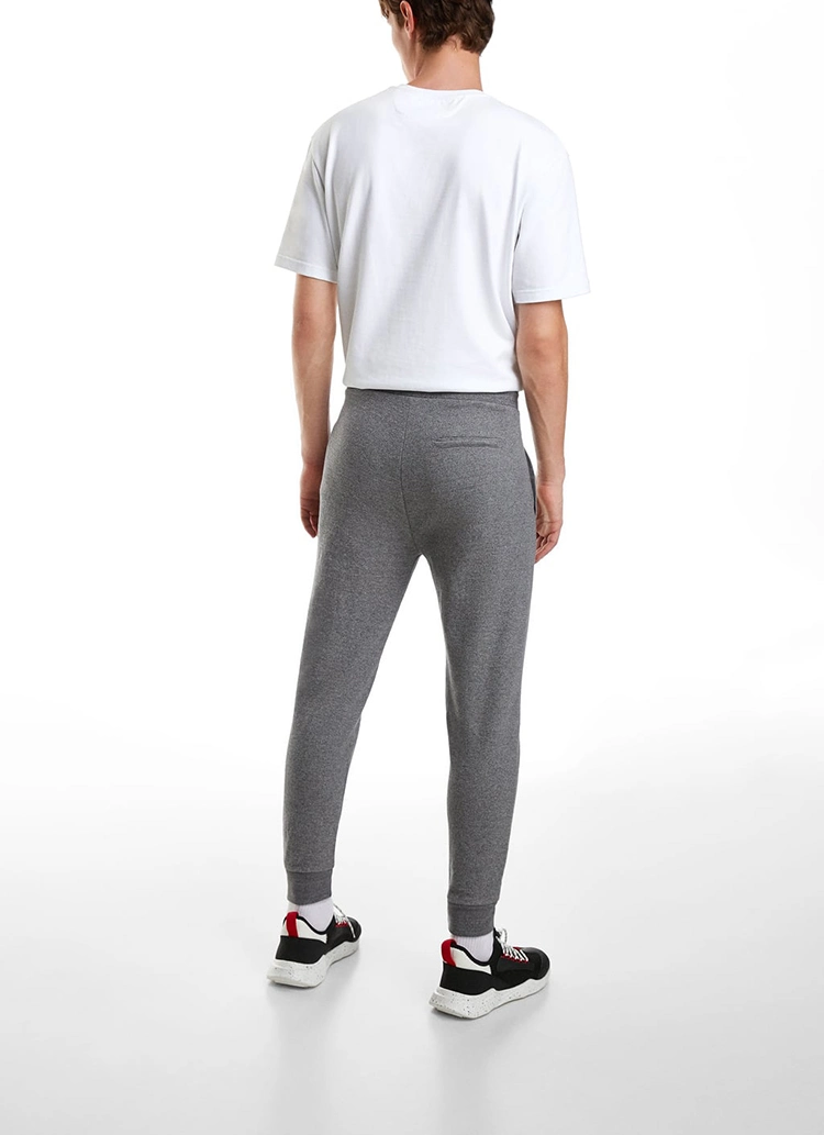 Light Grey Men Sport Track Pants Fitted Gym Sweat Running Training Jogger Pants with Pocket