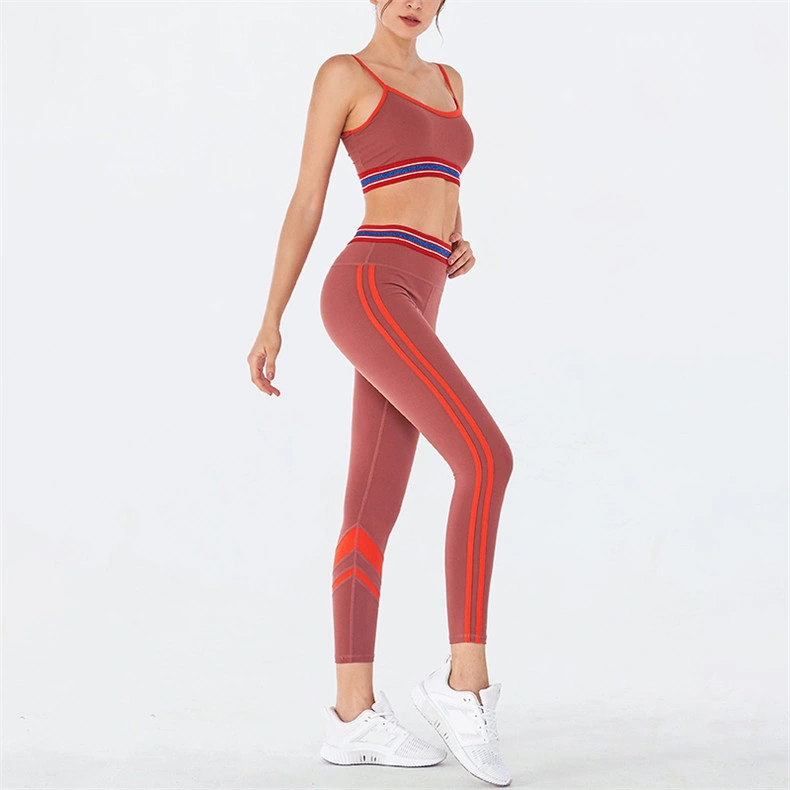 OEM Service Fashion Yoga Wear Gym Fitness High Waisted Workout Leggings Sport Wear Woman Tracksuit Set