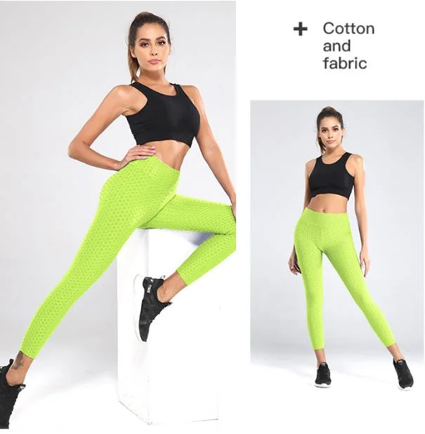 High Waist Tight Quick Drying Sports Hip Lifting and Hip Lifting Fitness Pants Bubble Yoga Pants