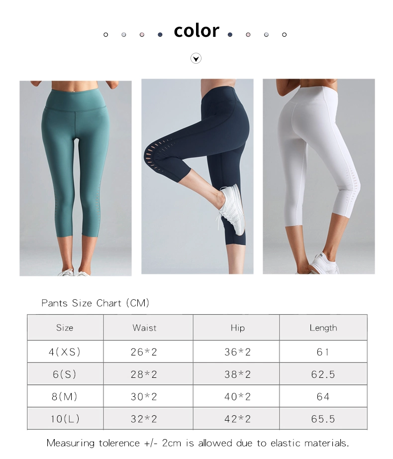 Women Training Elastic Hollow Yoga Crop Pants