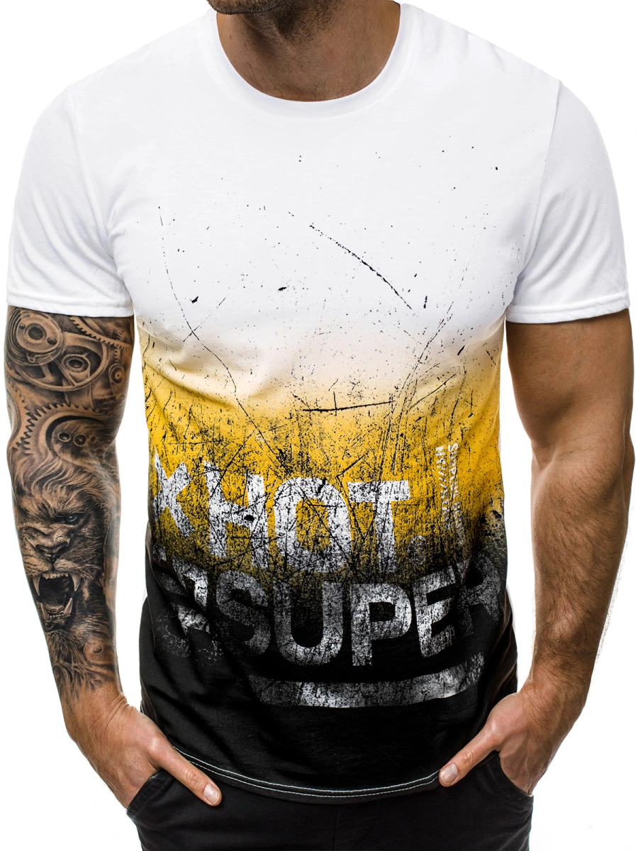 Men's Short Sleeve Printed T-Shirt Casual Sport T-Shirt Fashion Clothing