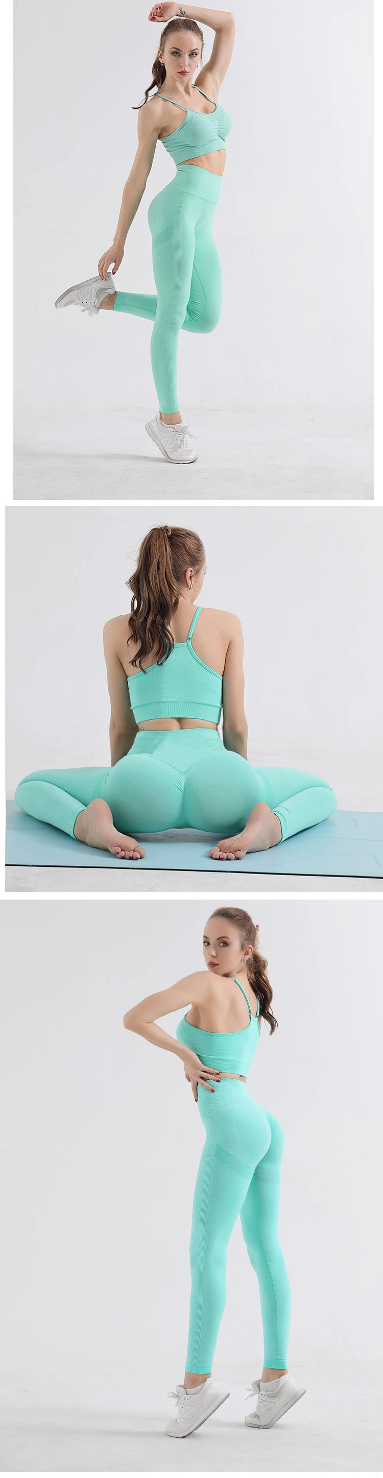 Aibort Wholesale Gym Wear Crop Camouflage Seamless Yoga Leggings Set