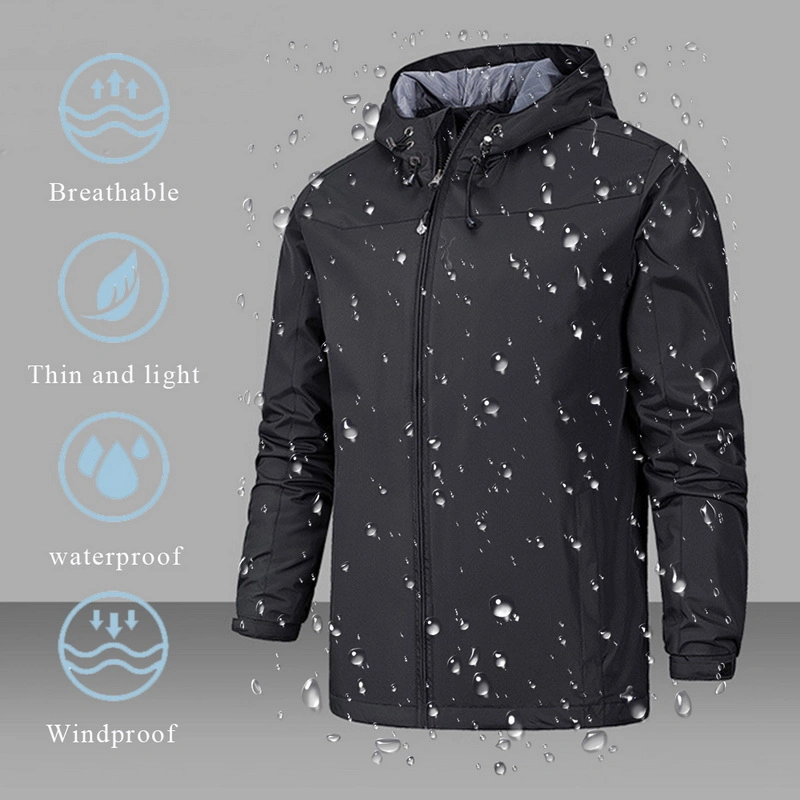 Warm Solid Color Lightweight Hooded Coat Outdoor Sports Zipper Jacket
