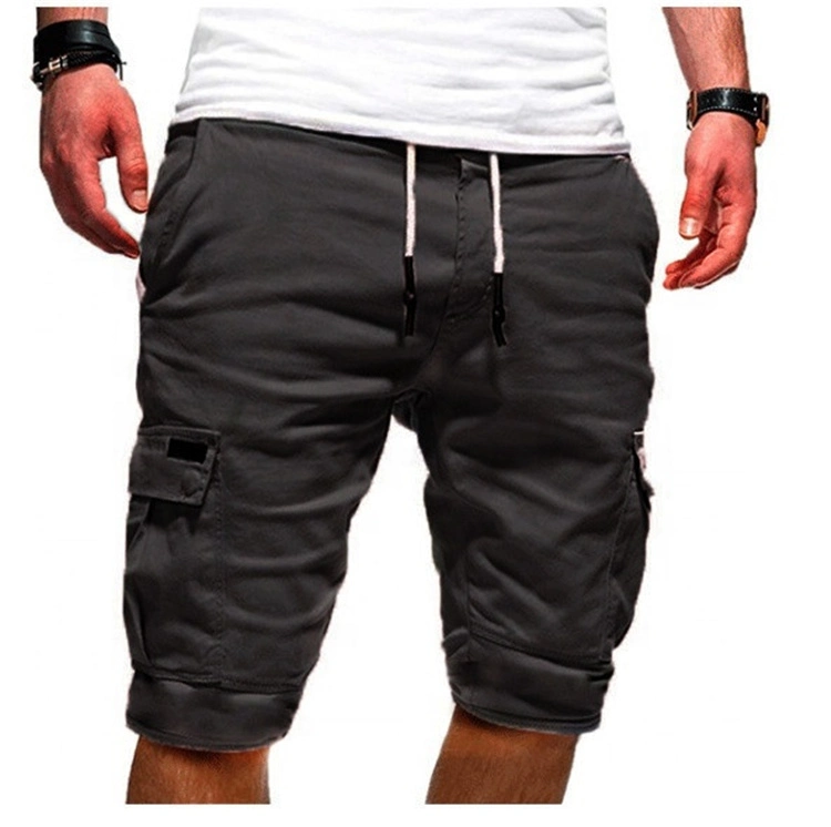 Men High Quality Cheap Price French Terry Shorts for Sports Casual Multi-Pocket Cropped Pants