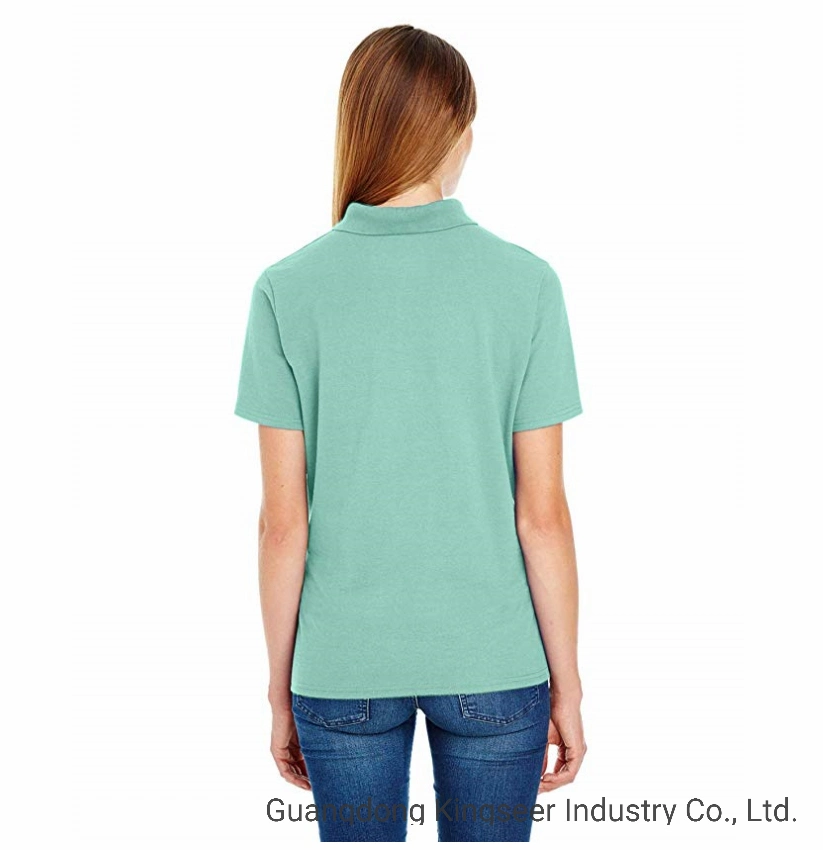 Customized Logg/Label/Brand Promotional Cotton Clothes Sport Wear Breathable Ladies/Women Polo-Shirt