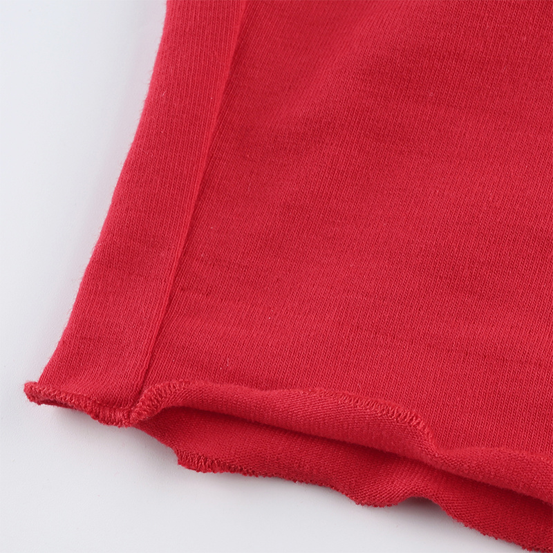 Women Cute T Shirt Red T-Shirt Short Sleeve Club Cropped Tee Shirt Woman Summer