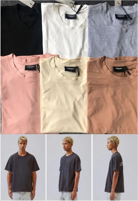 Round Neck Men Short Sleeve T-Shirt Fashion Mens Fear of God Essentials Plus Size Shirts