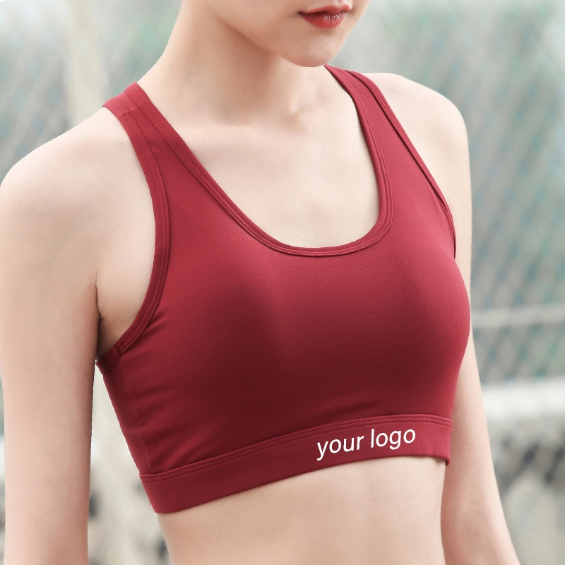 Back Cellphone Pocket Gym Workout Yoga Bra Tops High Impact Sports Bra Running