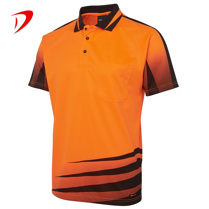 Orange Color Sports Golf Polo Shirt Cricket Bowling Gym Man Team Any Logo Sublimated Polo
