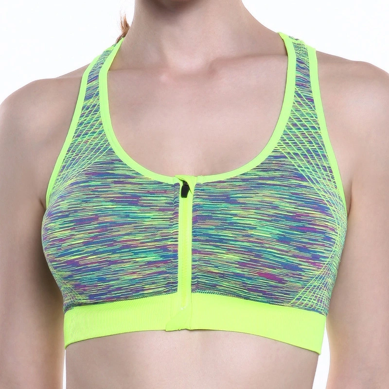 Zipper Sports Bra Yoga Quick Dry Running Fitness Sports Underwear Bra