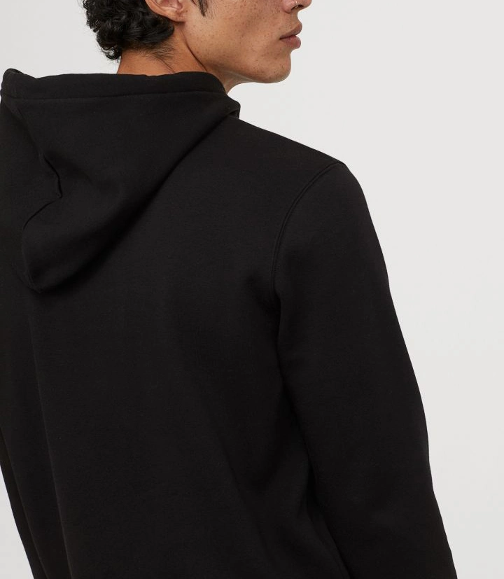 Custom Oversized Pullover Black Fleece Cotton Sweatshirt Print Sports High Quality Hoodie for Men