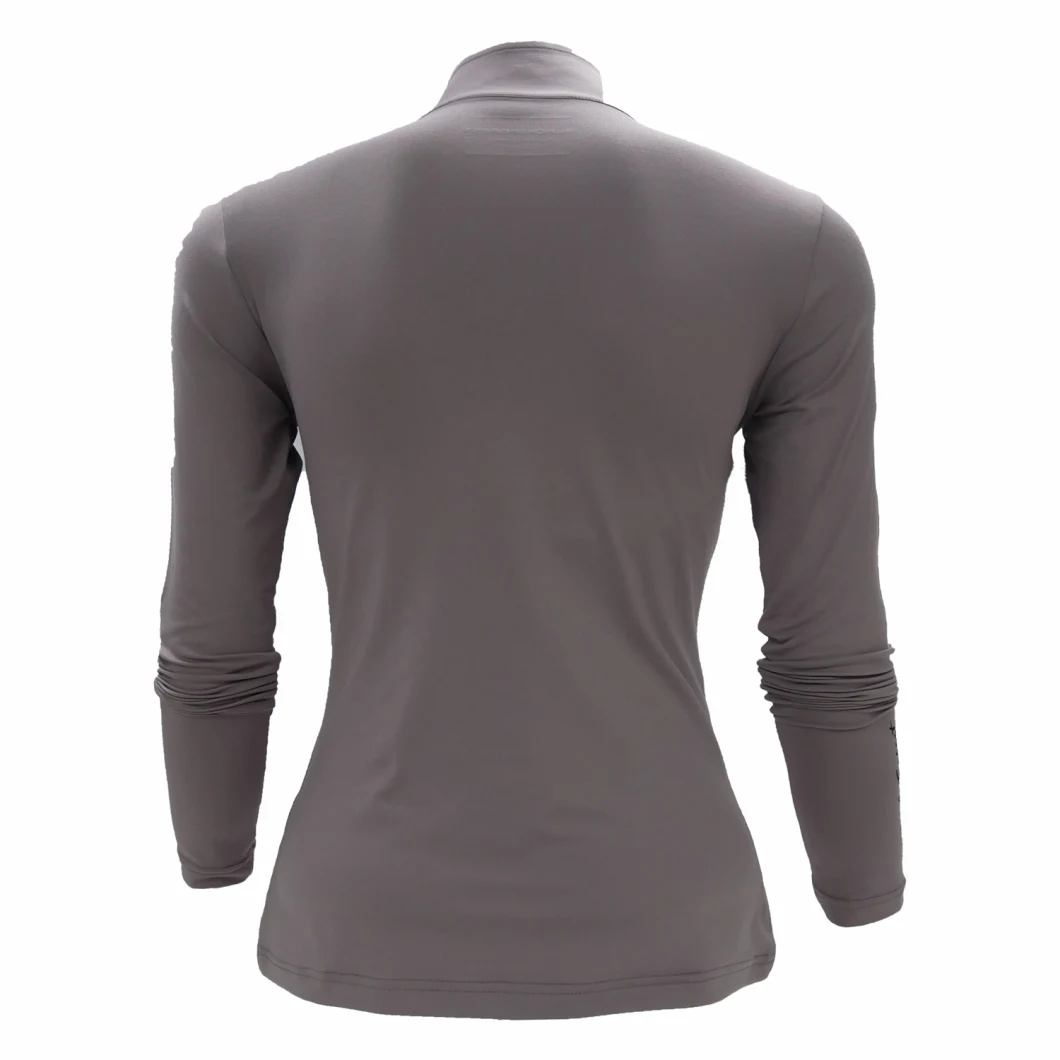 Wholesale Fitting Yoga Gym Women's Long-Sleeved Half-Zip Polo Shirt