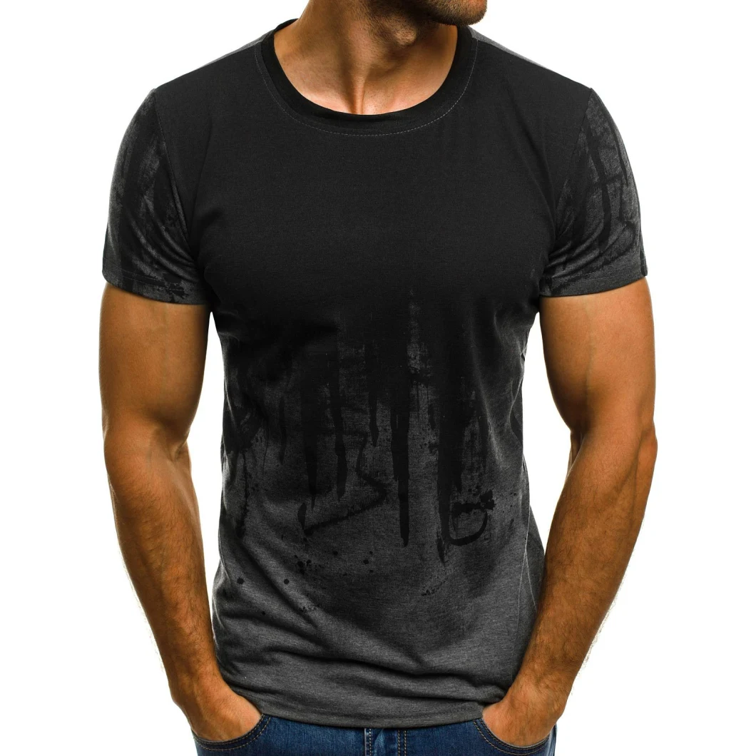 Men's Fashion Sports T-Shirt Fitness Printed Short-Sleeved Clothing