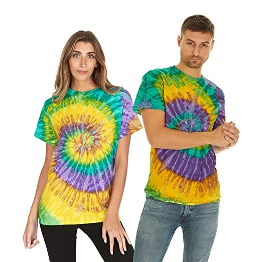 Custom Tie Dyed Colorful T-Shirts Fashion Design Unisex Shirts for Streetwear