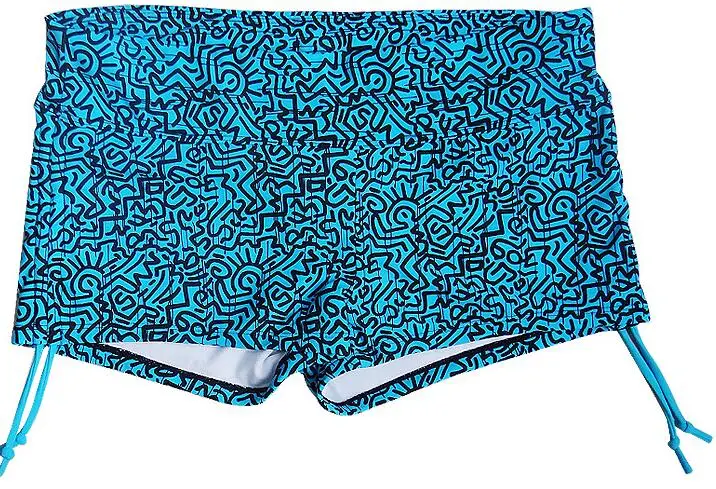 Blue Printed Short Swim Trunks Best Board Shorts for Sports Running Swimming Beach Surfing Shorts