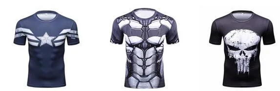 Men's Compression Sports Shirt Short Sleeve Seamless Printing Cool Athletic Tank Tee Clothes