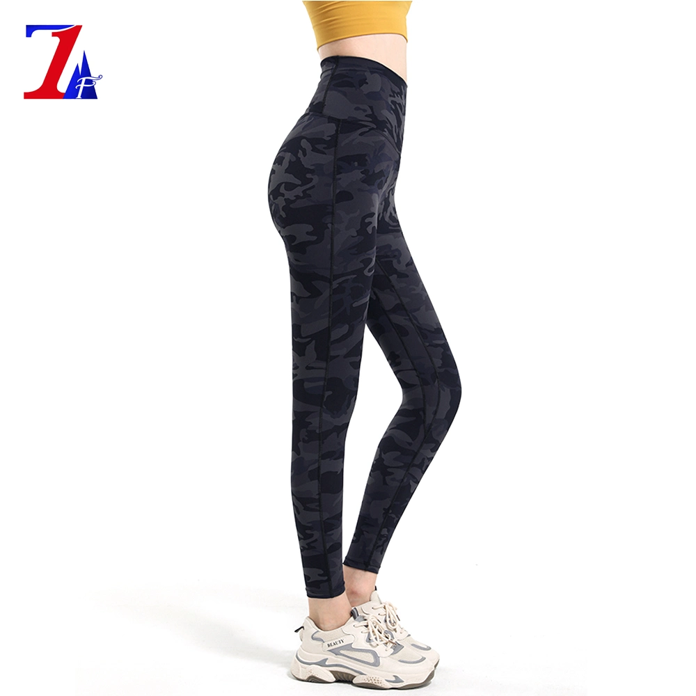 Seamless Activewear Camouflage Digital Printed High Waisted Gym Fitness Workout Leggings for Women