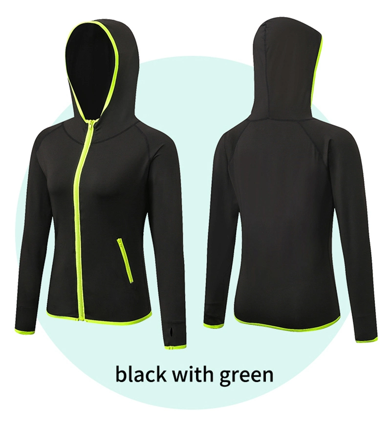 Women Sport Running Jacket Women Thumb Holes Hoodies Zipper Gym Hoodie Yoga Jacket Outdoor Windproof Warm Coat Training Clothes