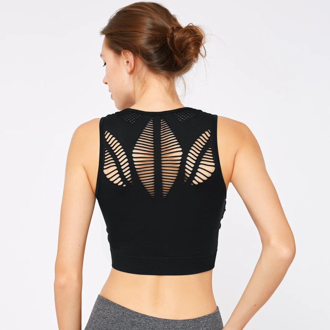 Fitness Sport Bra Mesh Push up Bra Breathable Crop Top Bras for Women Stitching Yoga Brassiere Sport Tops