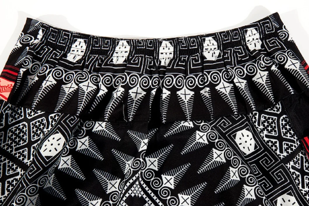Black Tribal Geometric Printing Casual Cropped Baggy Harem Pants for Women Yoga Dance Sports Wear Esg13626