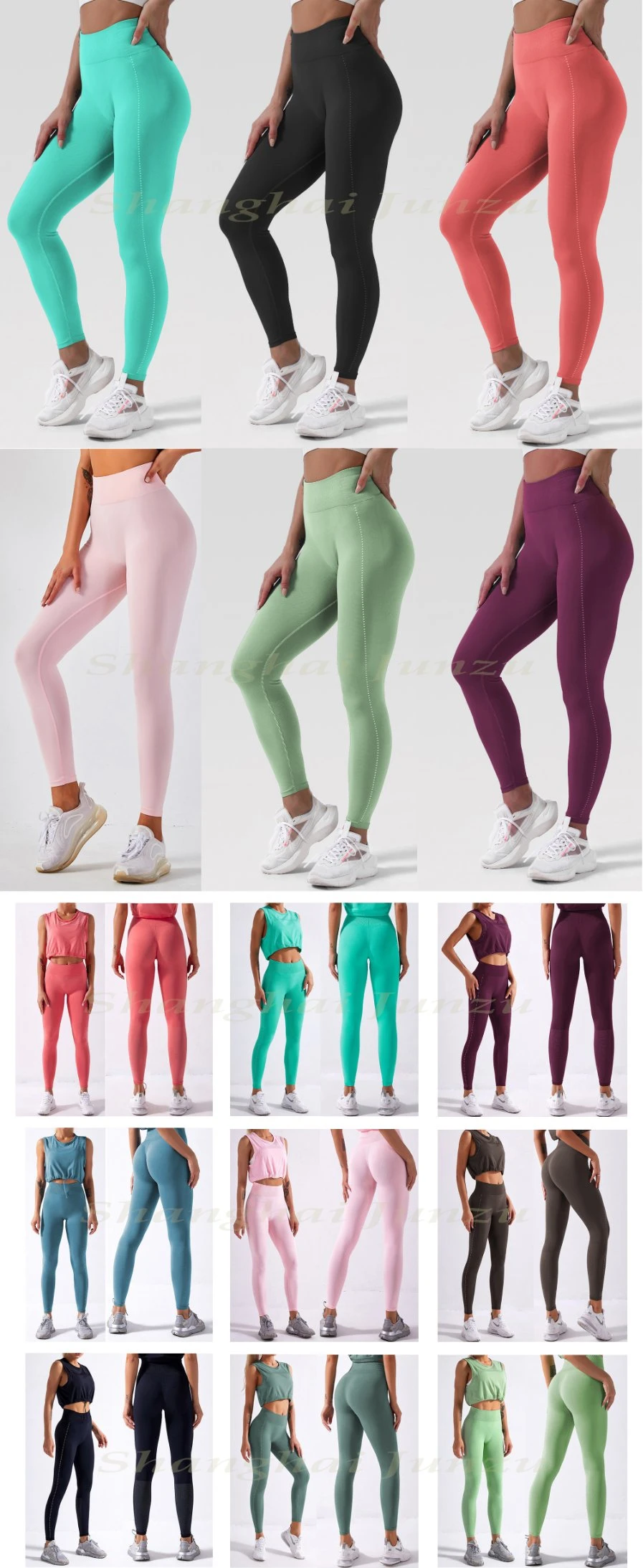 Gymwear High Waisted High Compression Seamless Women Yoga Pants Leggings with Custom Logo Women Yoga Leggings Girls Gym Pants Ladies Yoga Suit Gymwear